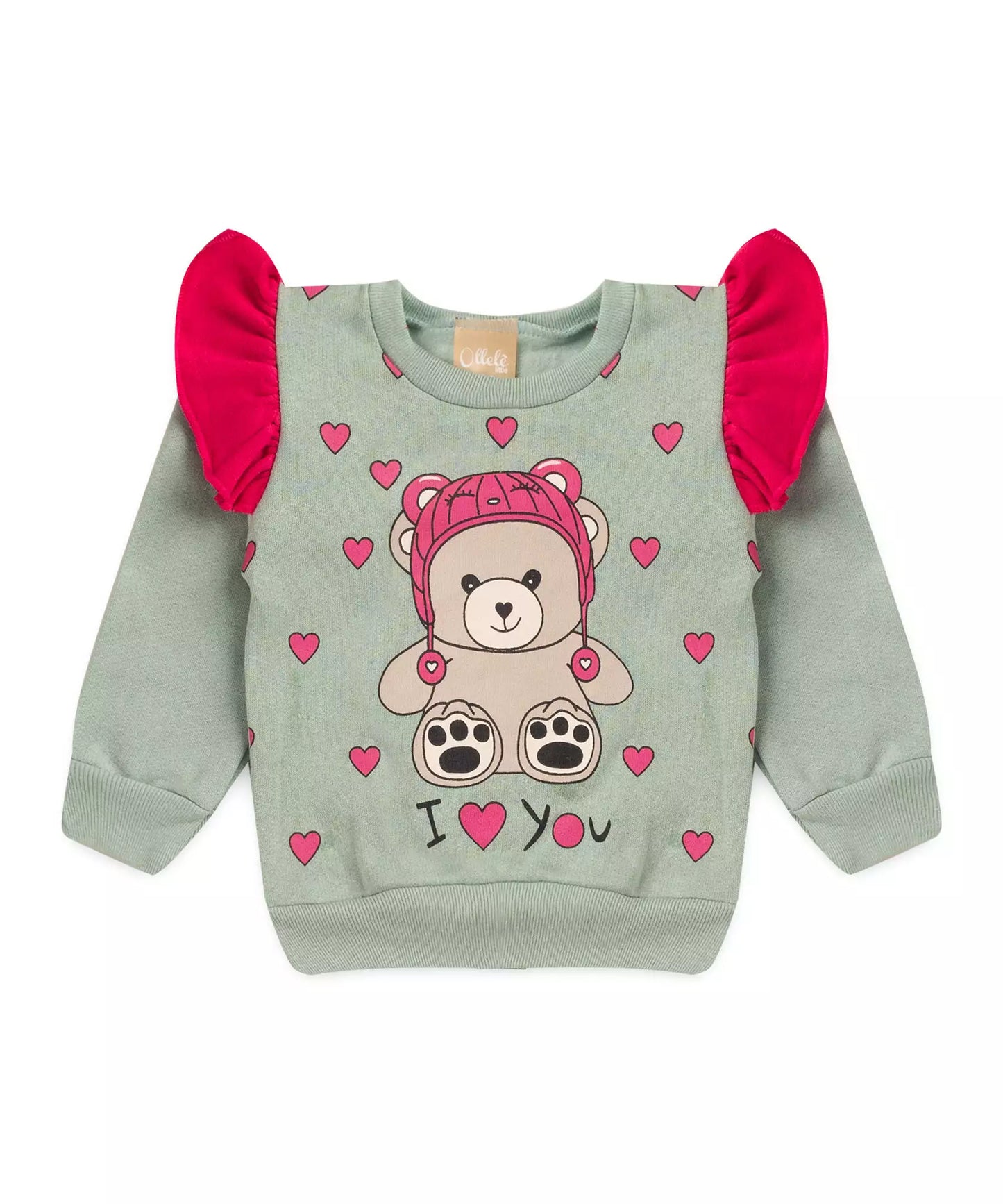 Conjunto de Frio para Bebê Menina Ursinho em Verde