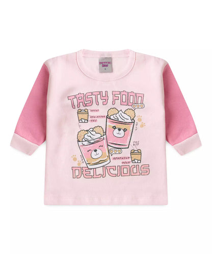 Conjunto de Frio para Bebê Menina Urso Rosa