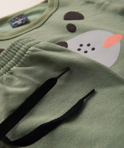 Conjunto de Frio para Bebê Menino Cachorrinho Verde