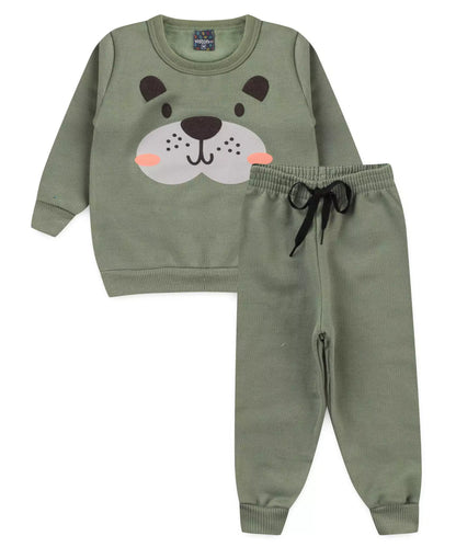 Conjunto de Frio para Bebê Menino Cachorrinho Verde