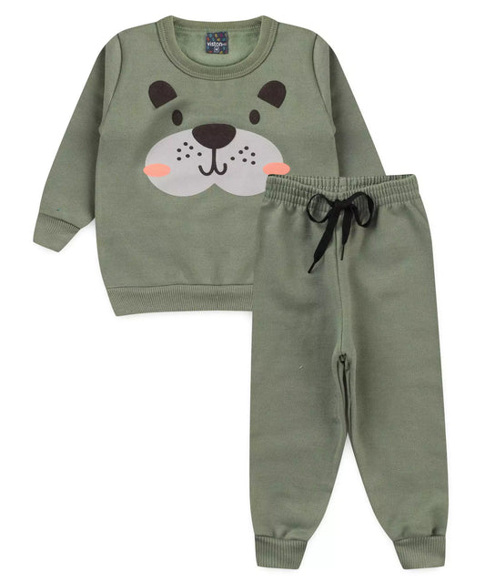 Conjunto de Frio para Bebê Menino Cachorrinho Verde