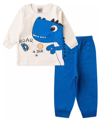 Conjunto de Frio para Bebê Menino Dinossauro Marfim