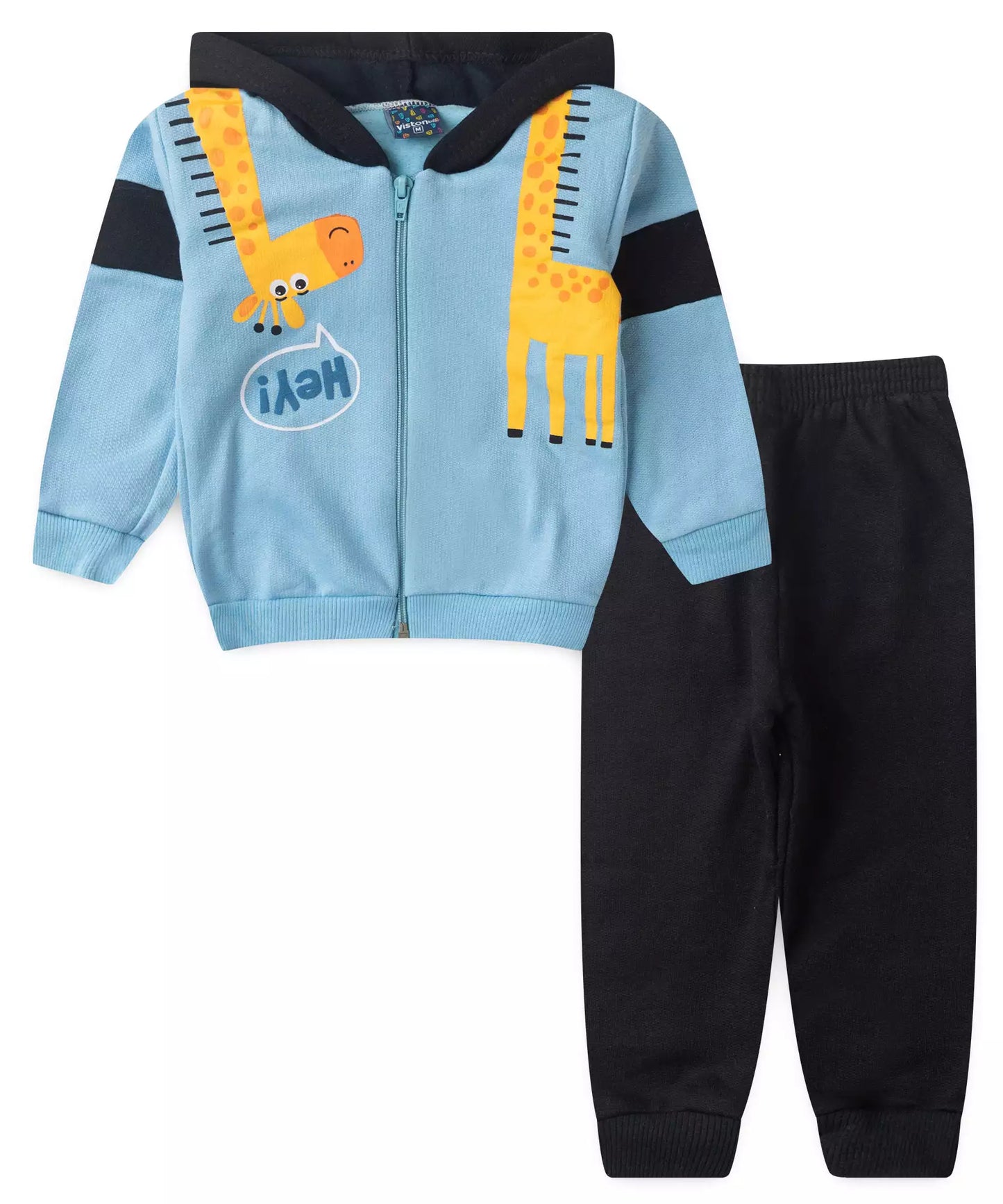 Conjunto de Frio para Bebê Menino Girafinha Azul