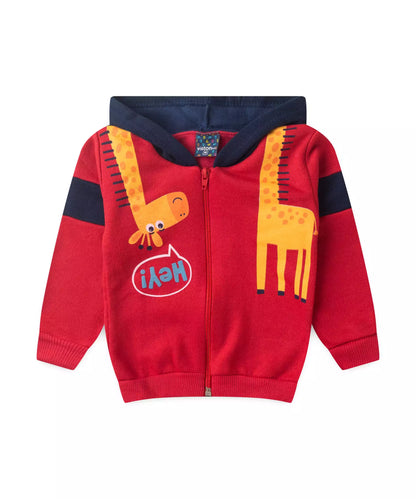 Conjunto de Frio para Bebê Menino Girafinha Vermelho