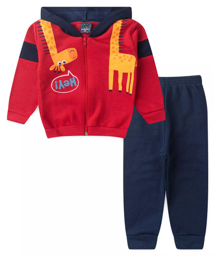 Conjunto de Frio para Bebê Menino Girafinha Vermelho