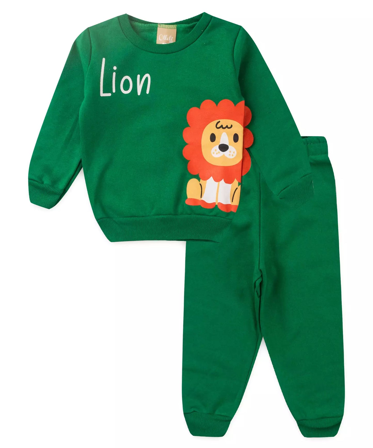 Conjunto de Frio para Bebê Menino Leãozinho Verde