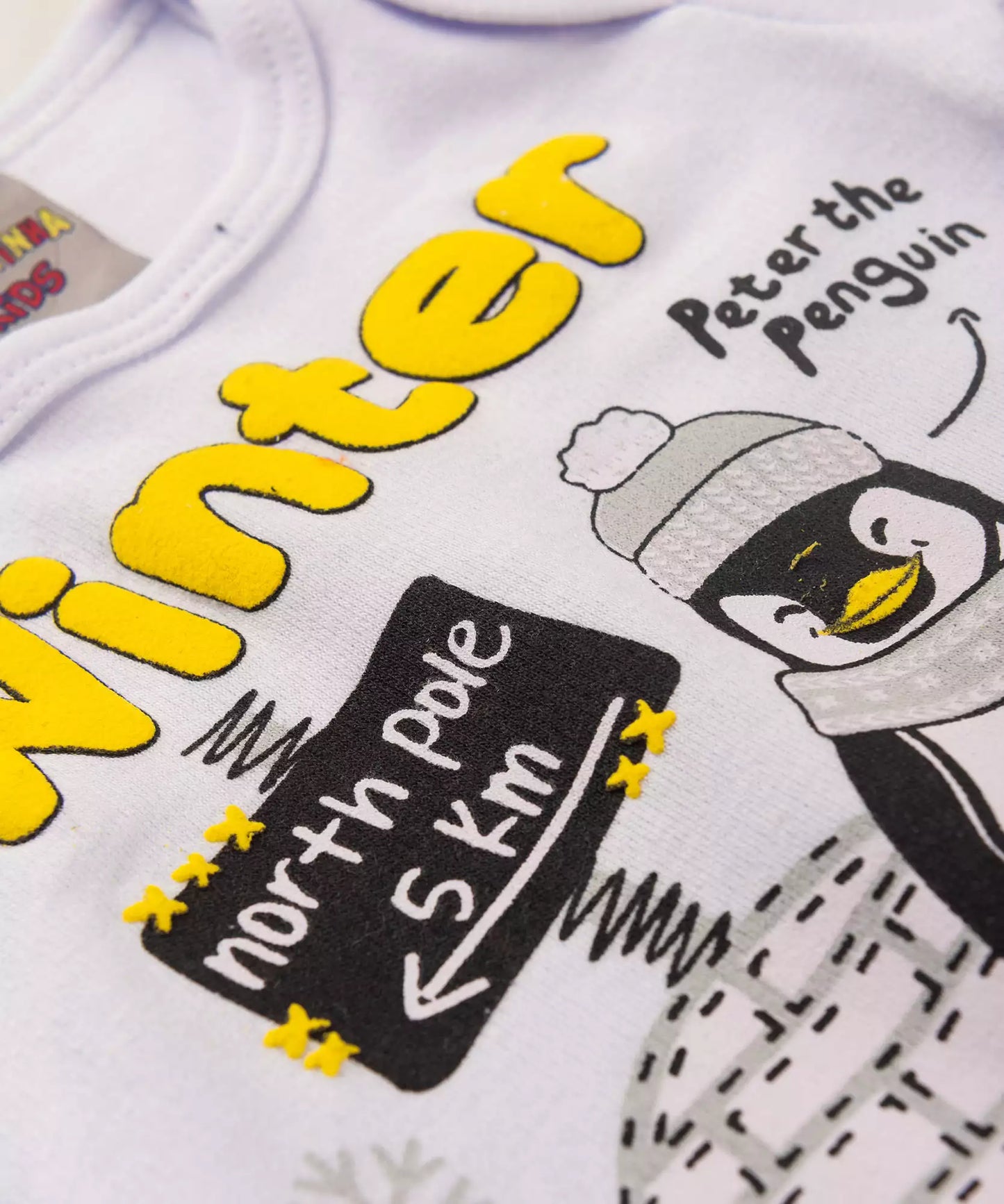 Conjunto de Frio para Bebê Menino Pinguim Branco