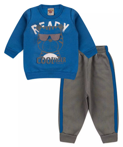 Conjunto de Frio para Bebê Menino Tigre Azul