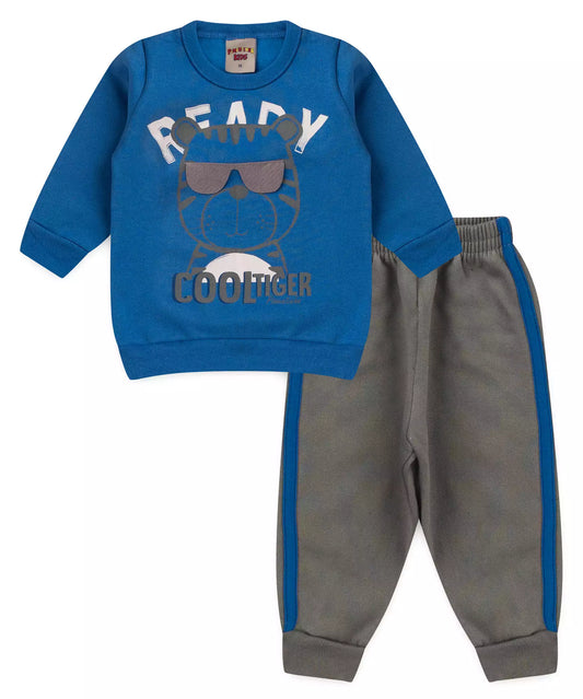 Conjunto de Frio para Bebê Menino Tigre Azul
