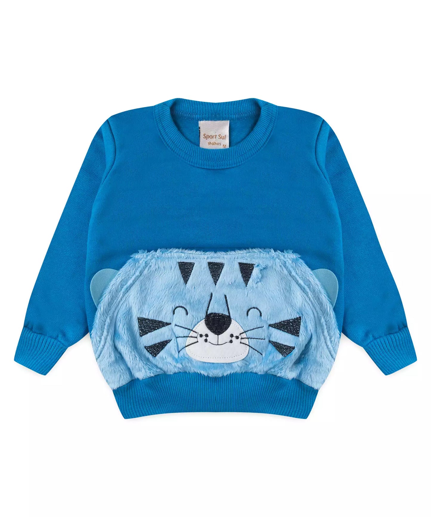 Conjunto de Frio para Bebê Menino Tigre Fofo Azul
