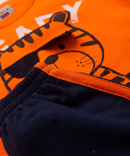 Conjunto de Frio para Bebê Menino Tigre Laranja