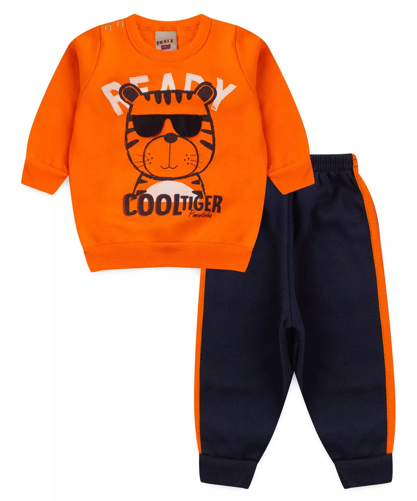 Conjunto de Frio para Bebê Menino Tigre Laranja