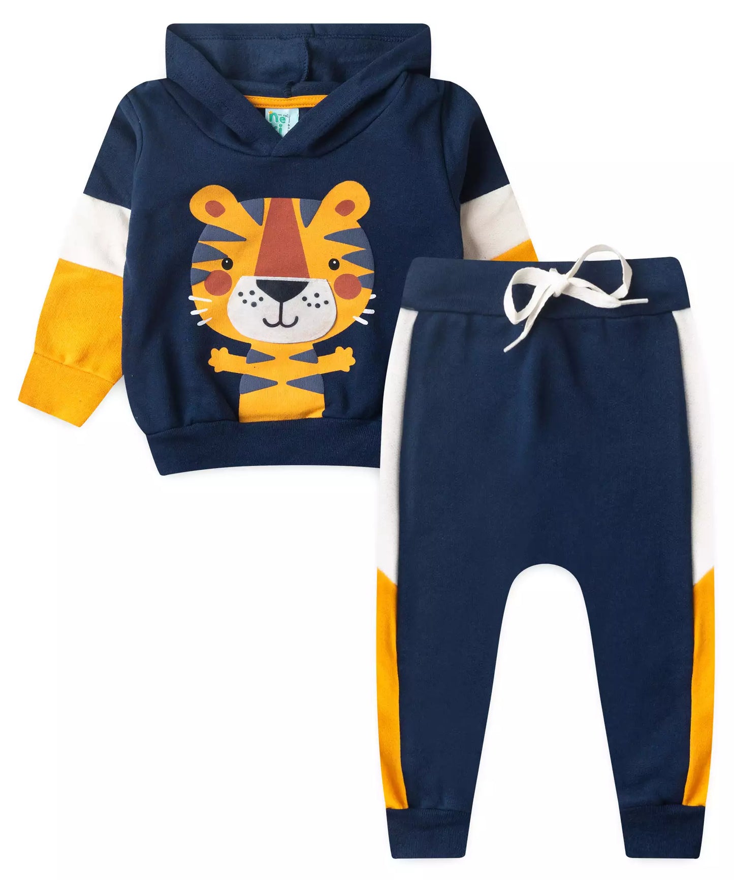 Conjunto de Frio para Bebê Menino Tigre no Marinho