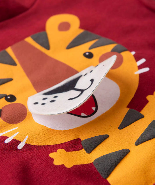 Conjunto de Frio para Bebê Menino Tigre Vermelho