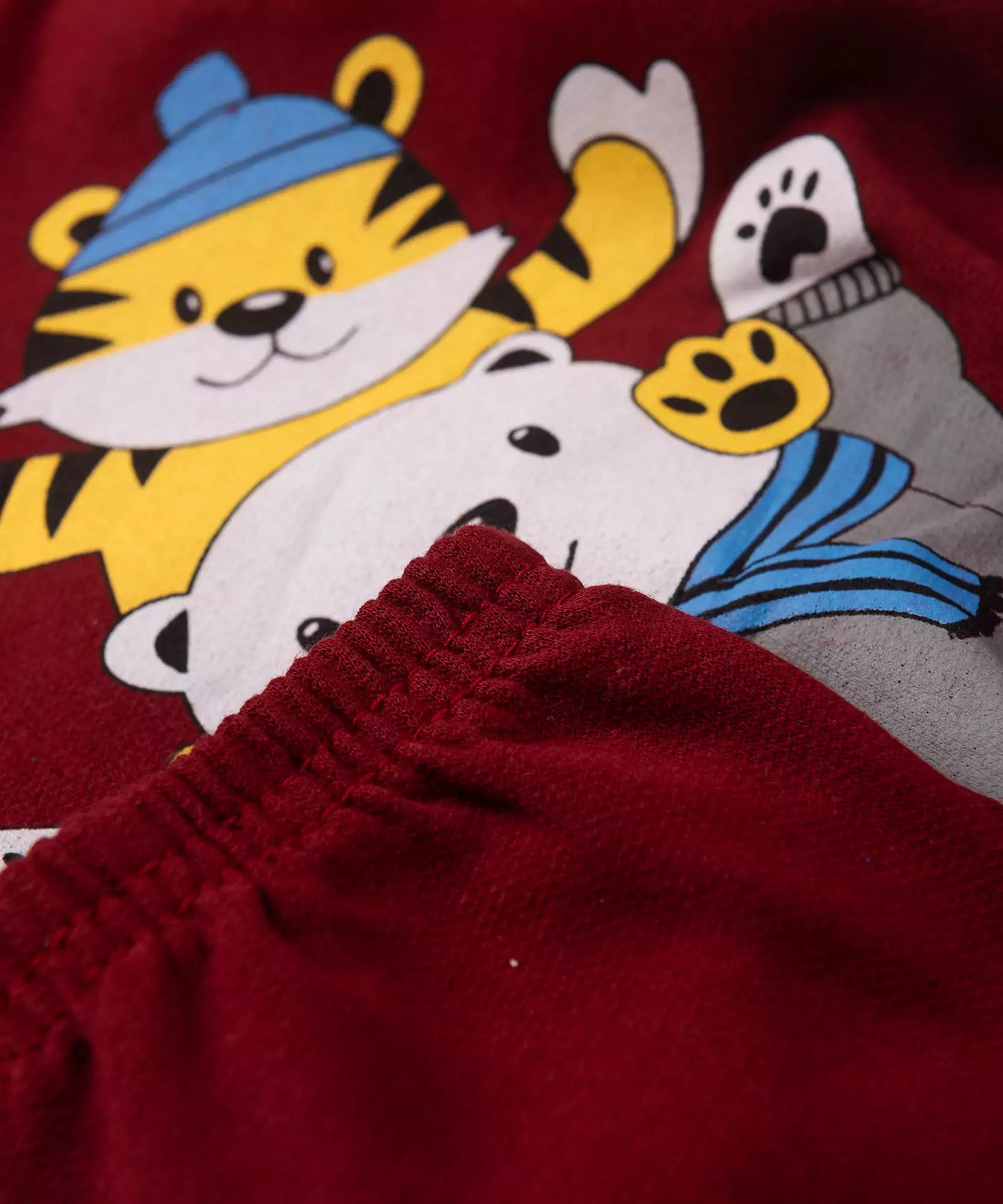 Conjunto de Frio para Bebê Menino Ursinho Bordô