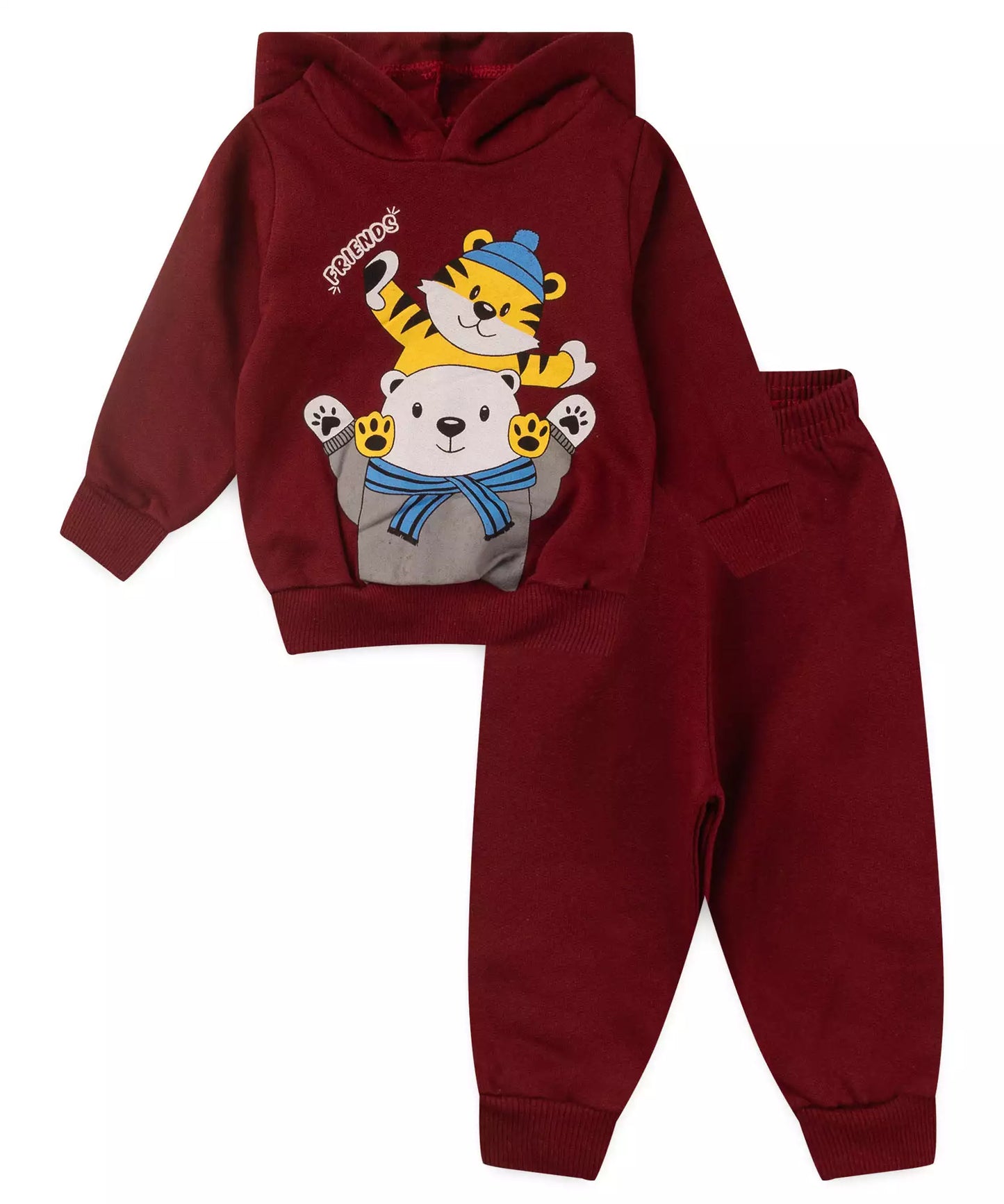 Conjunto de Frio para Bebê Menino Ursinho Bordô