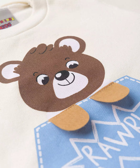 Conjunto de Frio para Bebê Menino Ursinho Marfim
