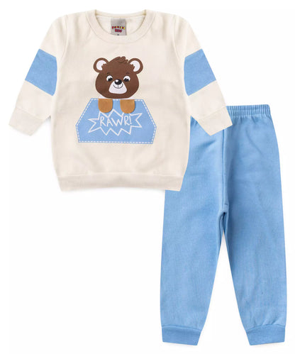Conjunto de Frio para Bebê Menino Ursinho Marfim