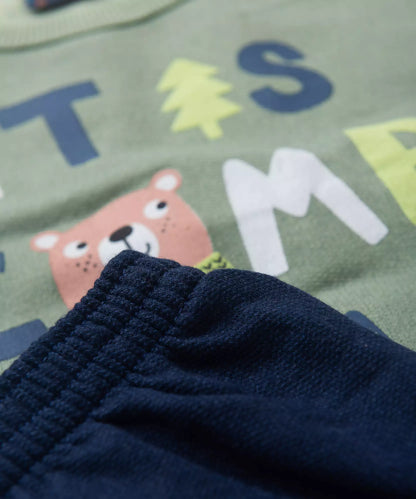 Conjunto de Frio para Bebê Menino Ursinho Verde