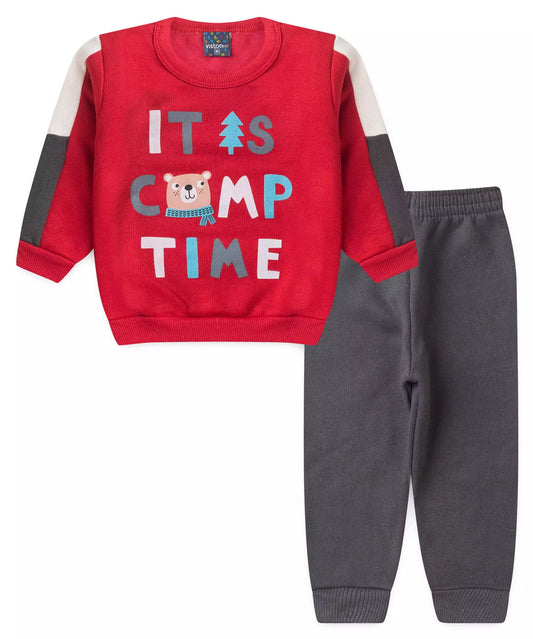 Conjunto de Frio para Bebê Menino Ursinho Vermelho