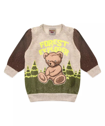 Conjunto de Frio para Bebê Menino Urso Mescla