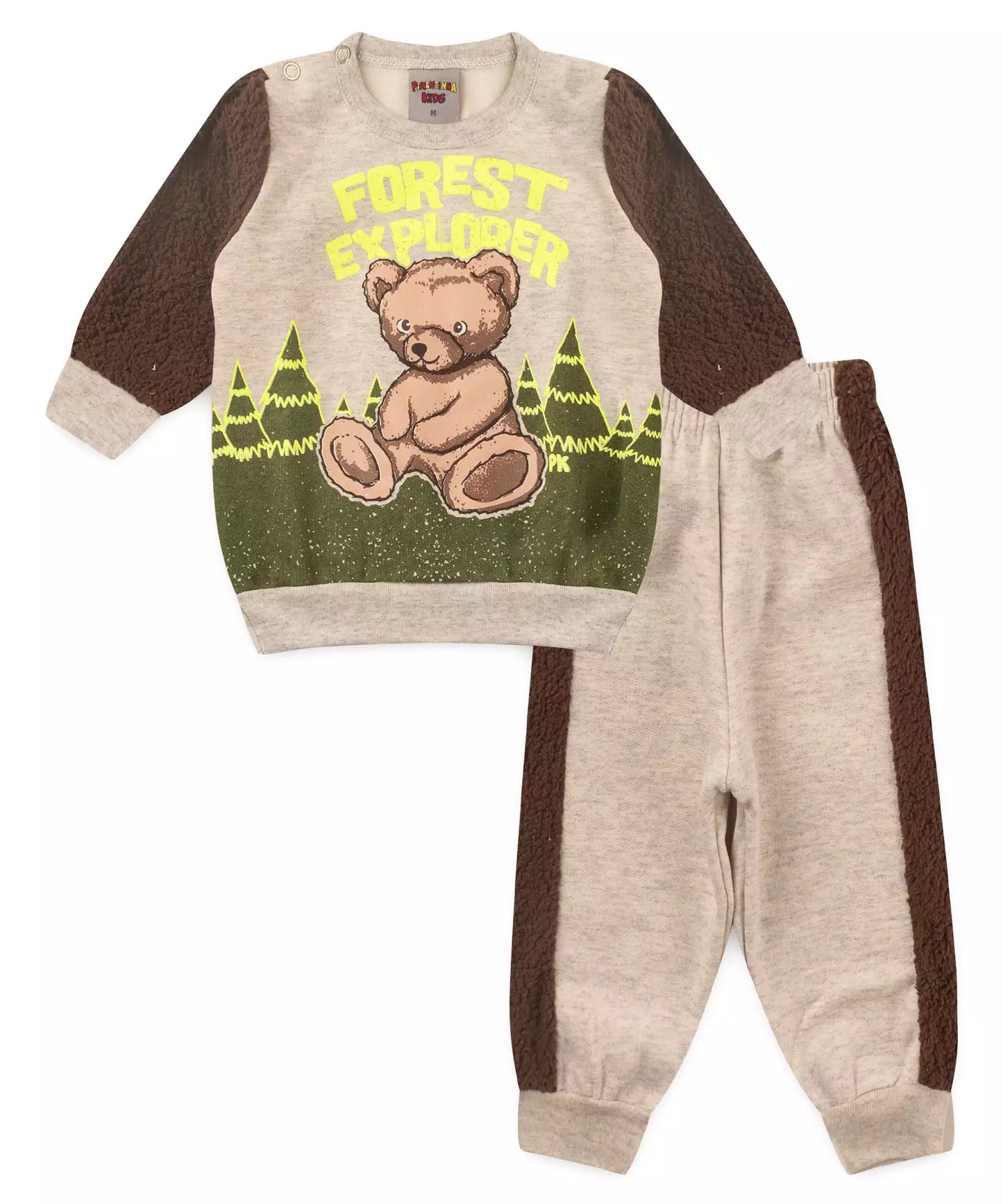 Conjunto de Frio para Bebê Menino Urso Mescla