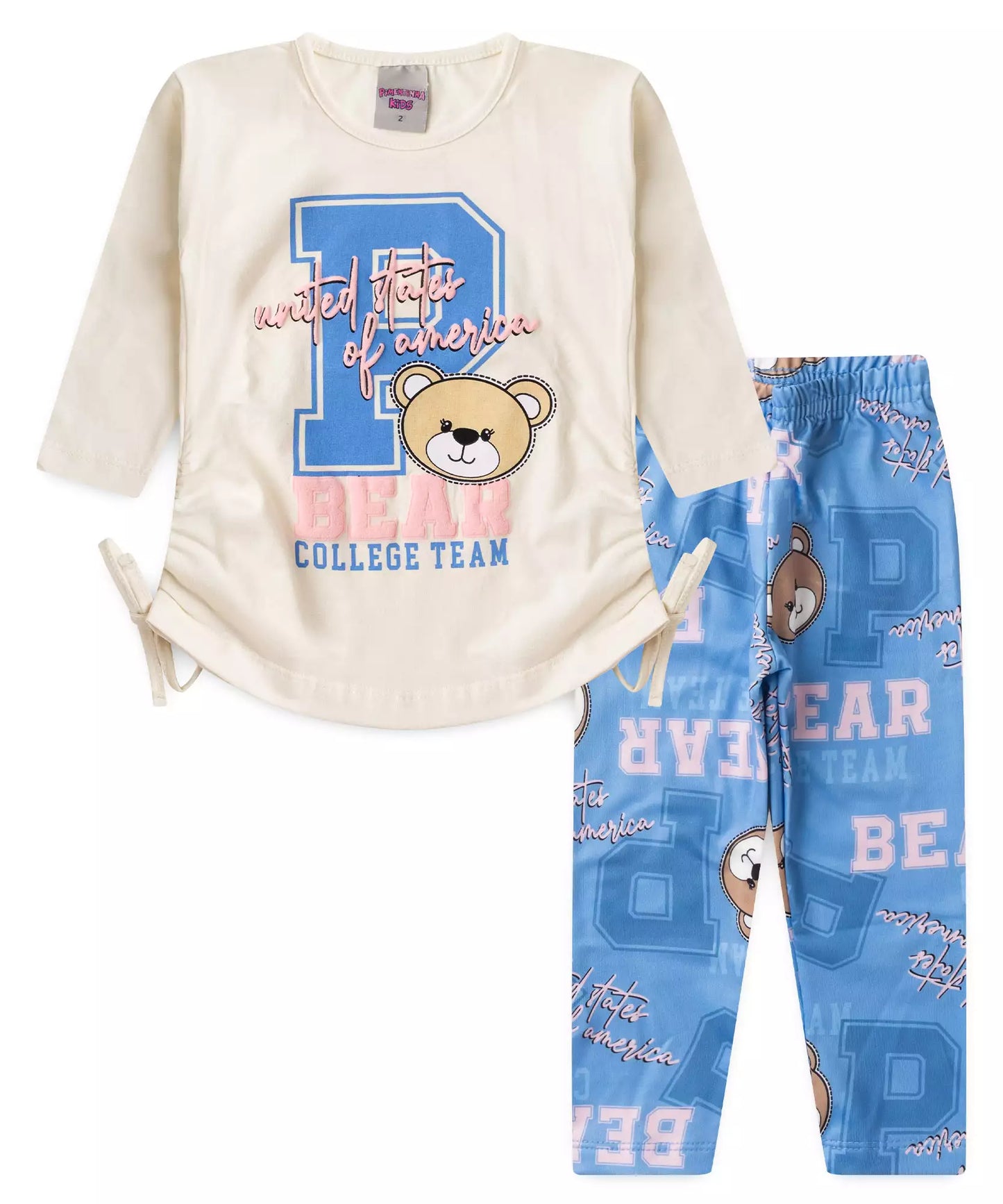 Conjunto de Frio para Menina Bear Marfim