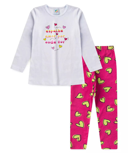 Conjunto de Frio para Menina Coração Branco