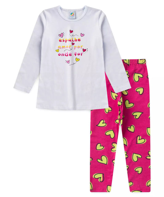 Conjunto de Frio para Menina Coração Branco