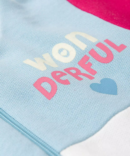 Conjunto de Frio para Menina Estampado com Capuz Azul
