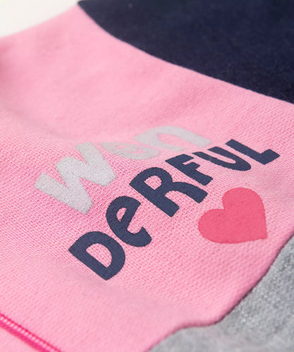 Conjunto de Frio para Menina Estampado com Capuz Rosa