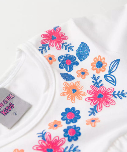 Conjunto de Frio para Menina Florzinha Marfim