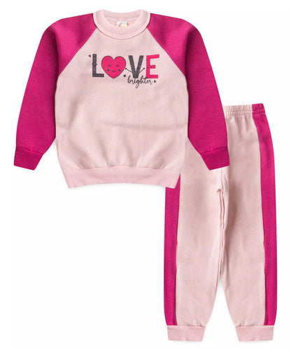 Conjunto de Frio para Menina Love Rosa