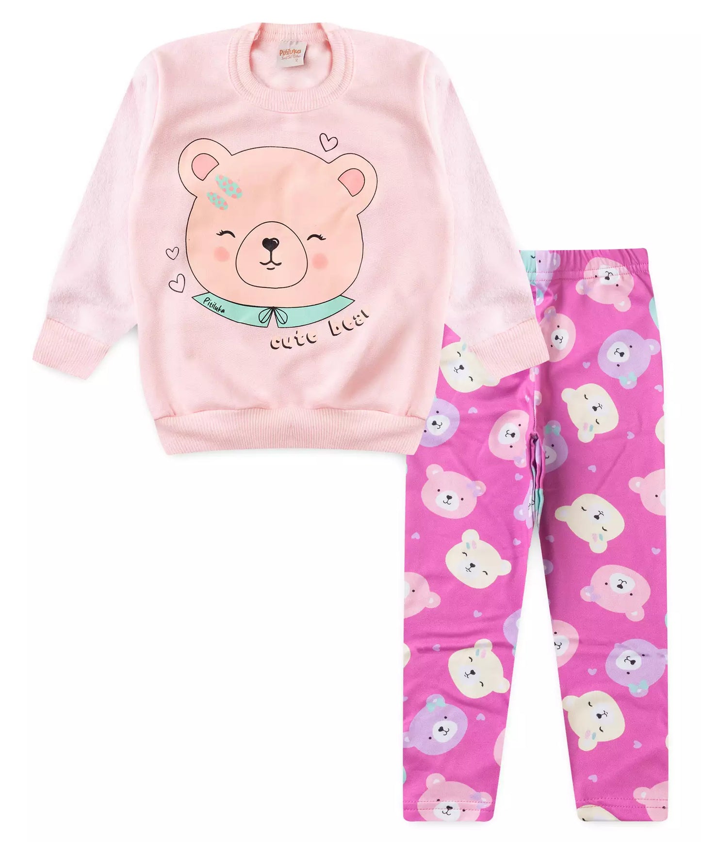 Conjunto de Frio para Menina Ursinho Carinhoso Rosa