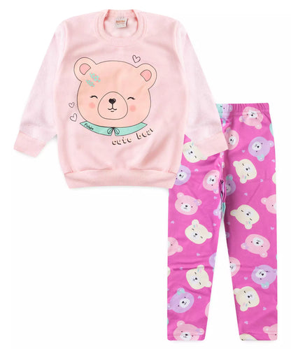 Conjunto de Frio para Menina Ursinho Carinhoso Rosa