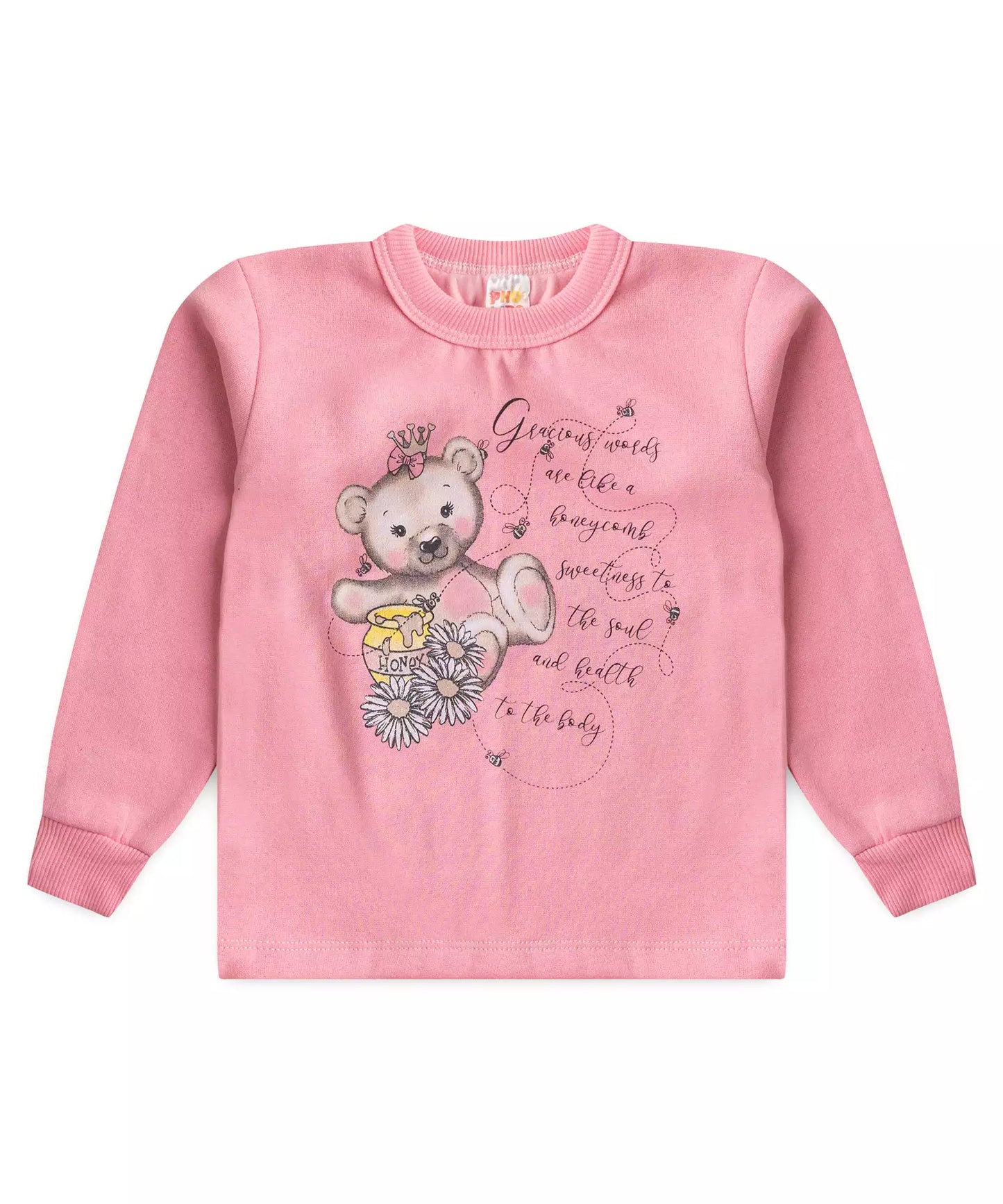 Conjunto de Frio para Menina Ursinho Fofo Rosa