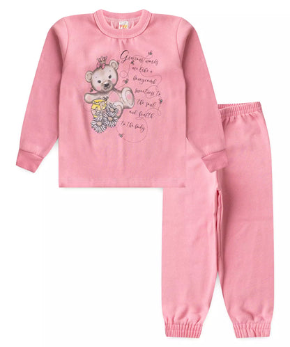Conjunto de Frio para Menina Ursinho Fofo Rosa