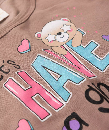 Conjunto de Frio para Menina Urso Bege