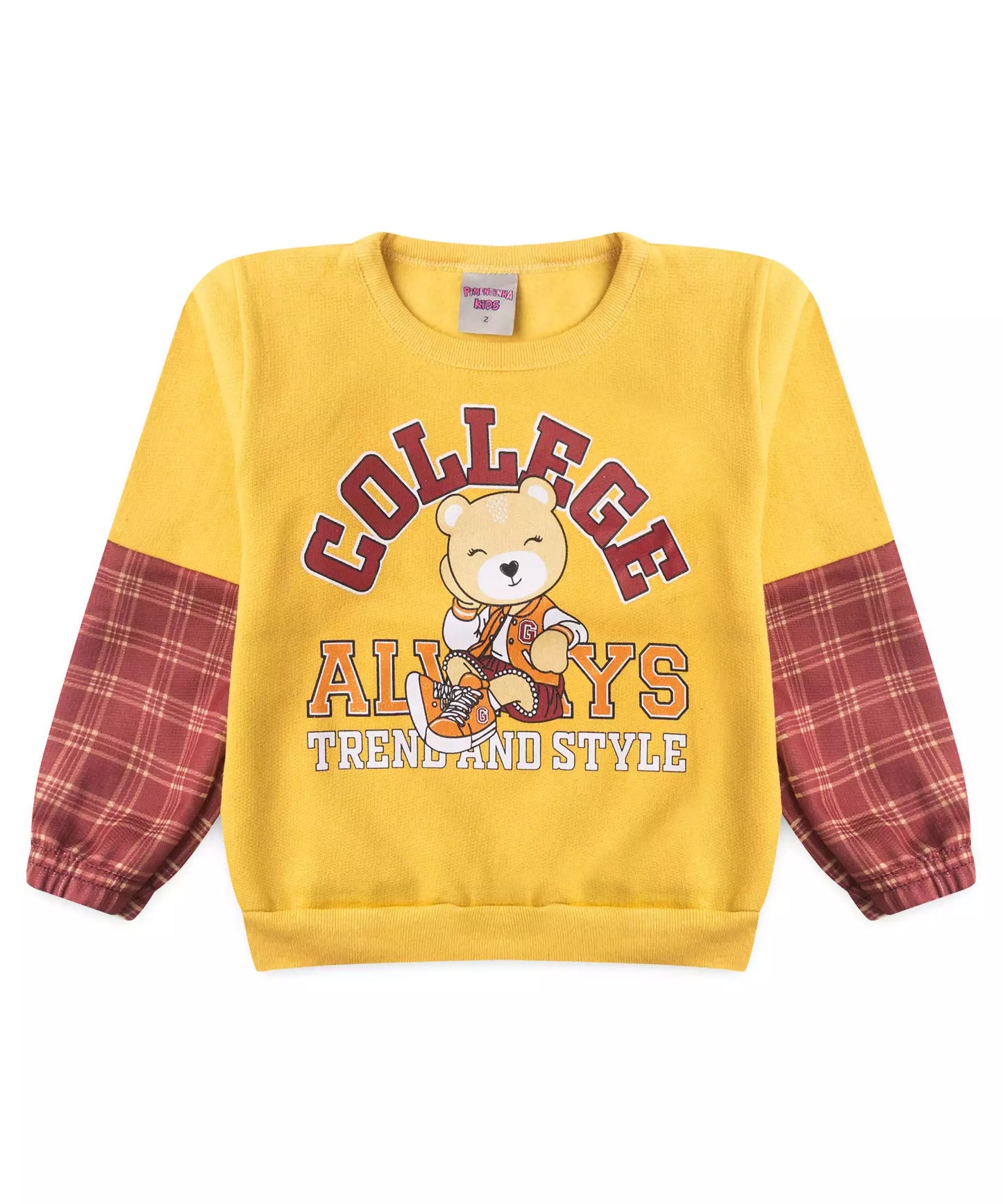 Conjunto de Frio para Menina Urso no Bege