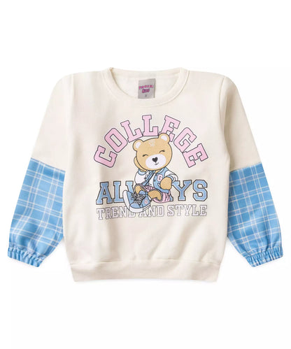 Conjunto de Frio para Menina Urso Marfim