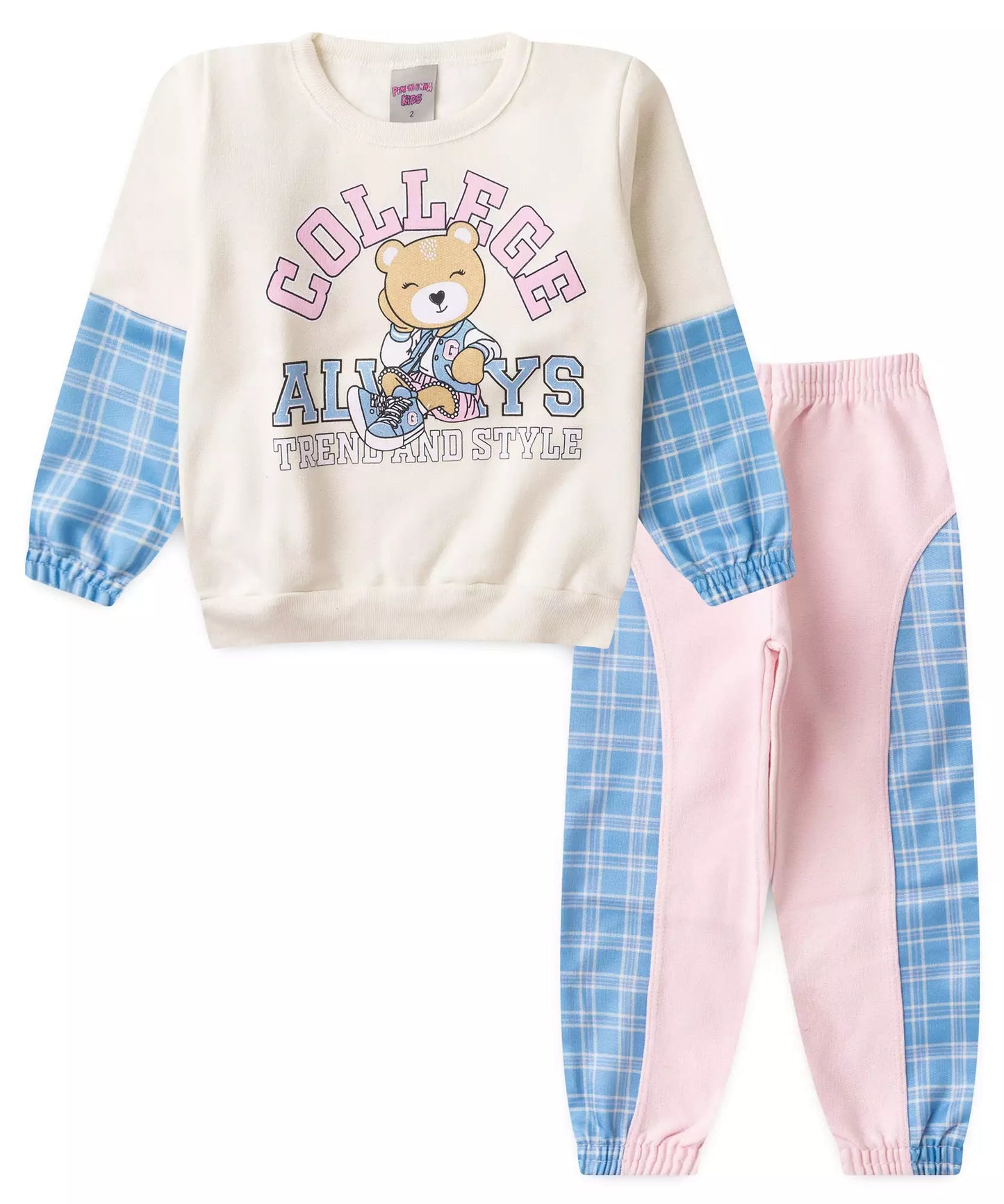 Conjunto de Frio para Menina Urso Marfim