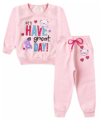 Conjunto de Frio para Menina Urso Rosa