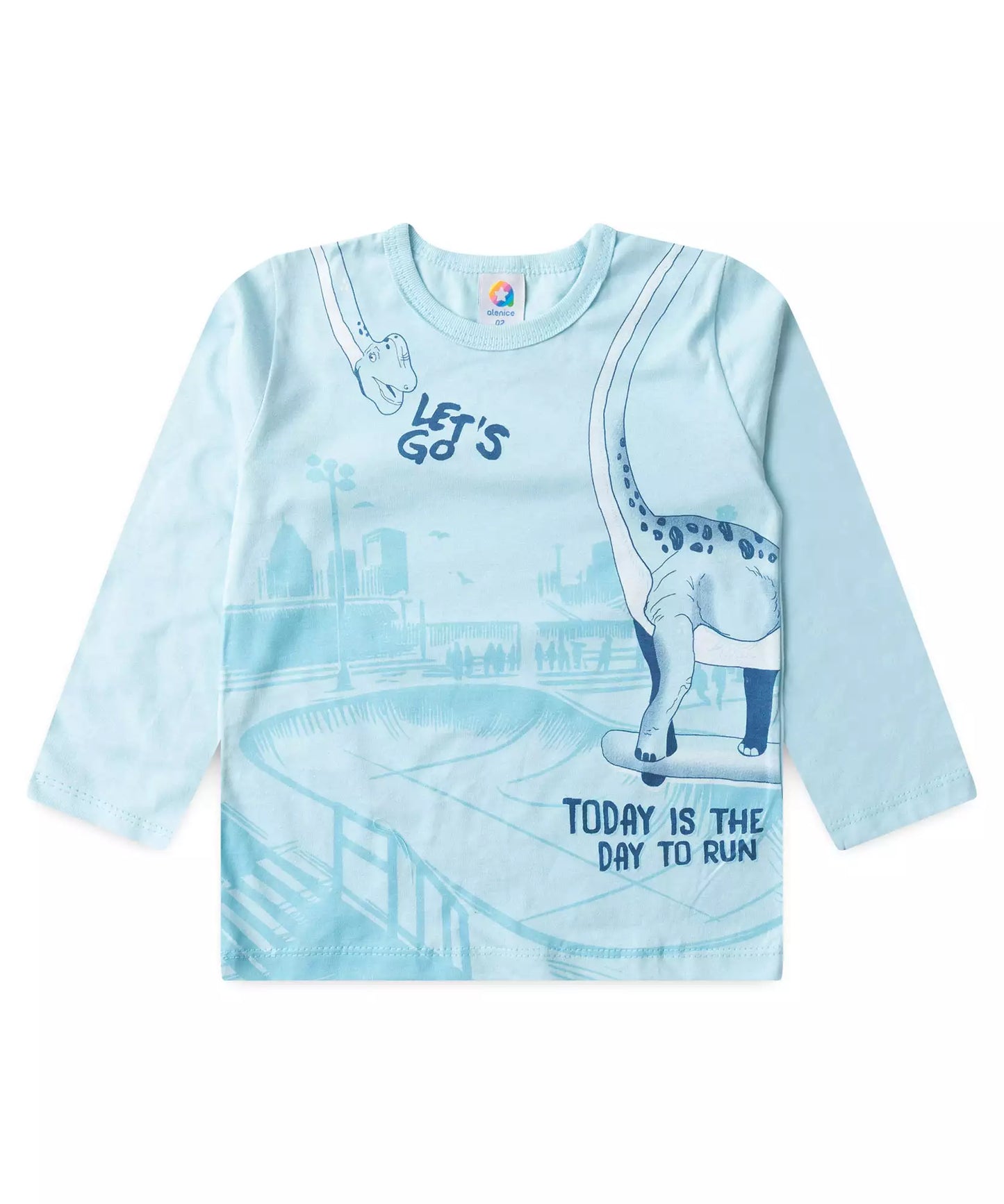 Conjunto de Frio para Menino Braquiossauro Azul