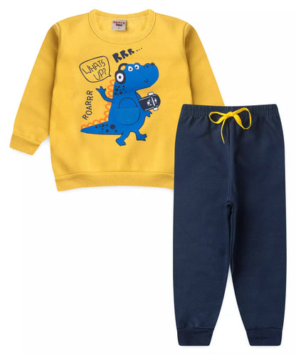 Conjunto de Frio para Menino Dino Bege