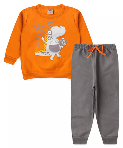 Conjunto de Frio para Menino Dino Laranja