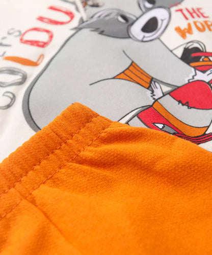 Conjunto de Frio para Menino Guaxinim Marfim