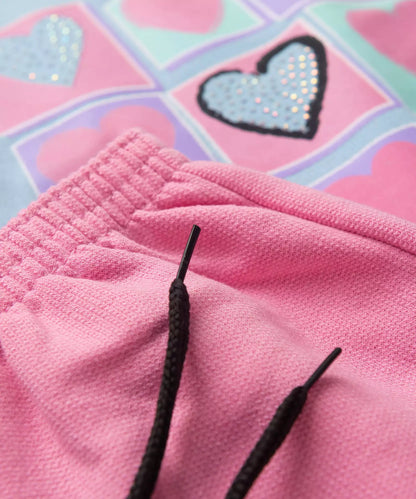 Conjunto de Inverno Infantil Feminino Coração Azul