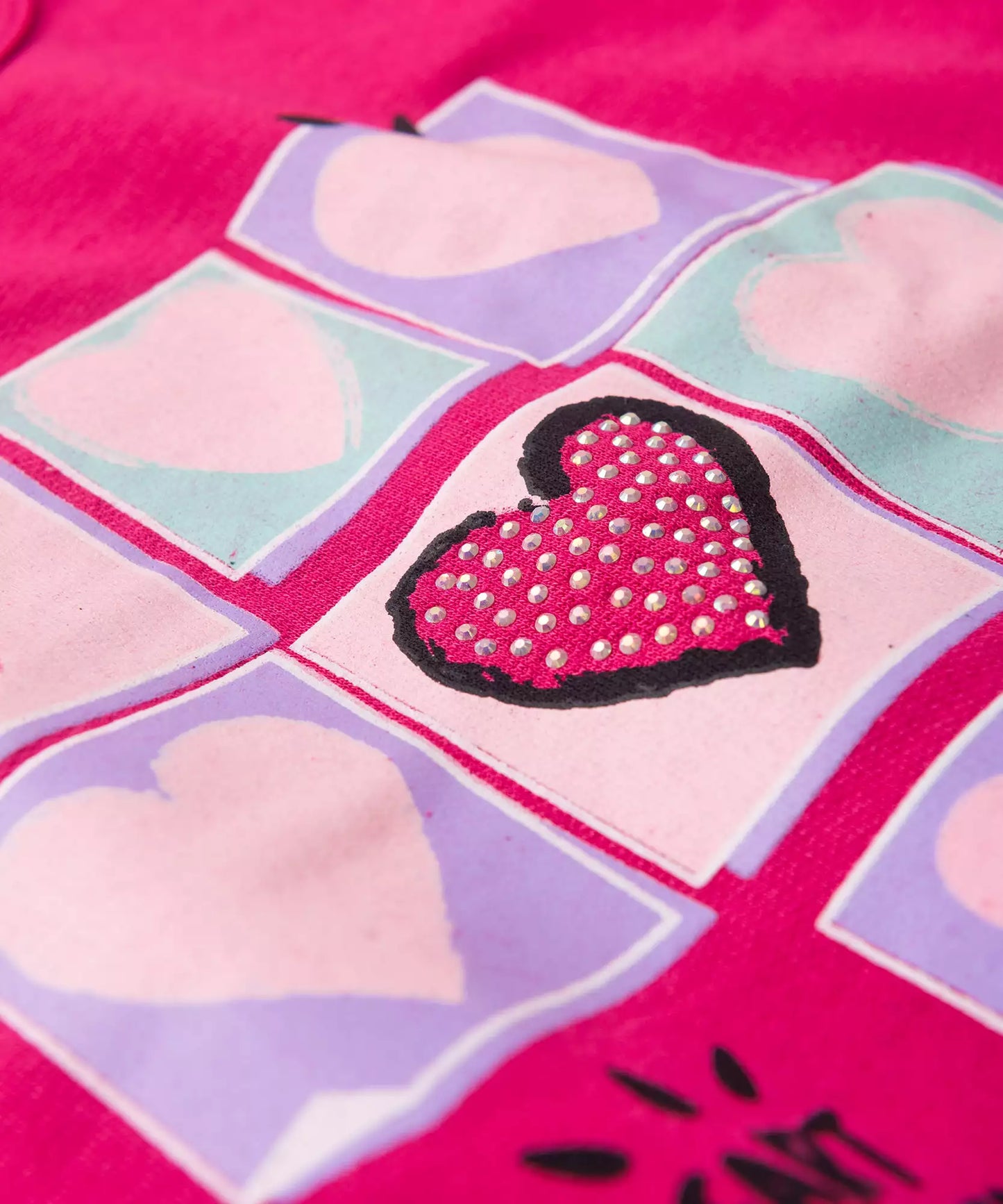 Conjunto de Inverno Infantil Feminino no Coração em Pink
