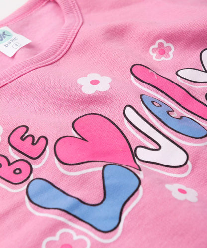 Conjunto de Inverno Infantil Feminino Florzinhas Pink