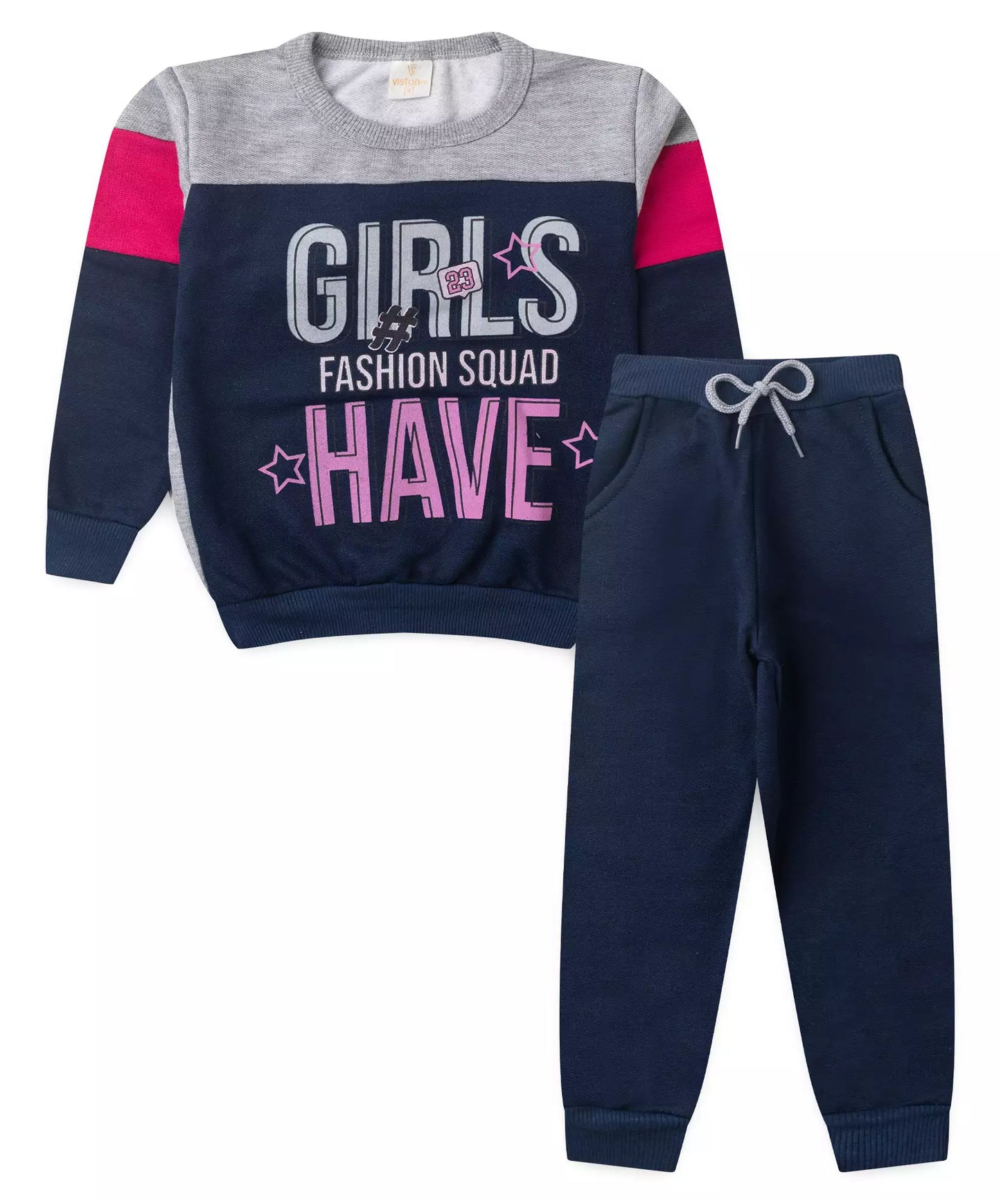 Conjunto de Inverno Infantil Feminino Girls Marinho